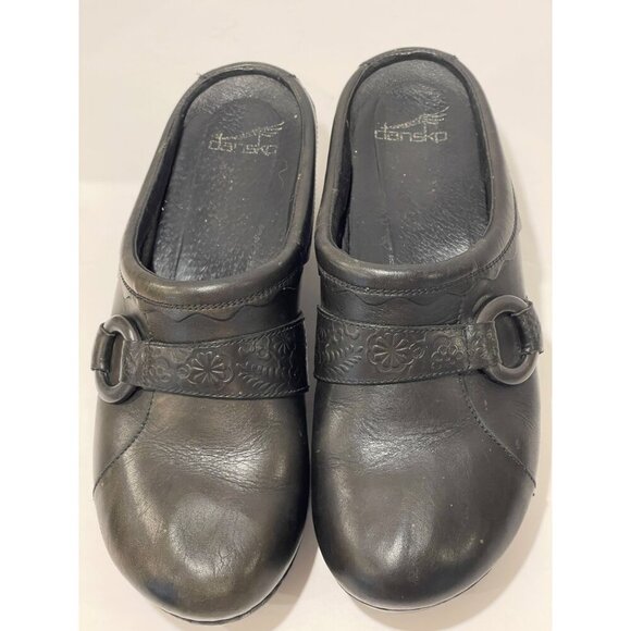 BARN SHOES Dansko Womens LeatherBarn Shoes‎  Slip-On Clogs , Buckle  Sz 41 Black - Picture 5 of 16